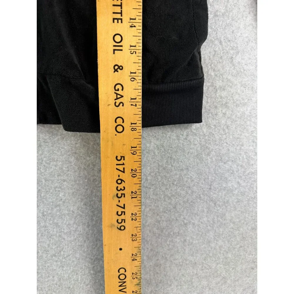 Converse Youth Large Black Velour Track Jacket Full Zip Logo Tape 3445